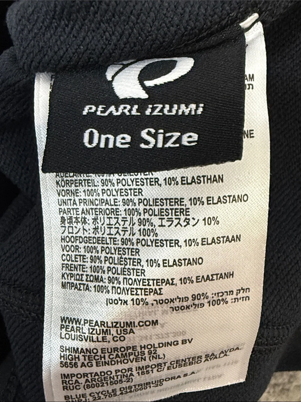 NWT Pearl Izumi Black Thermal Balaclava Hood with Reflective Accents